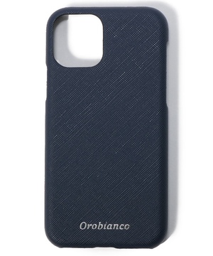 Orobianco スマホアクセサリー NAVY サフィアーノ調" PU Leather Back Case(iPhone 11Pro)