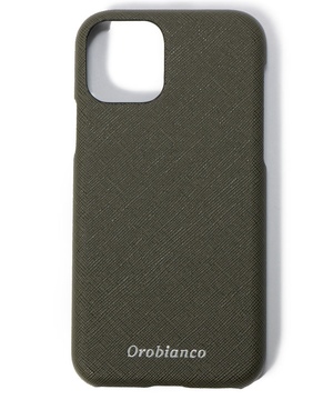 Orobianco スマホアクセサリー KHAKI サフィアーノ調" PU Leather Back Case(iPhone 11Pro)