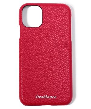 Orobianco スマホアクセサリー RED  "シュリンク" PU Leather Back Case(iPhone 11)