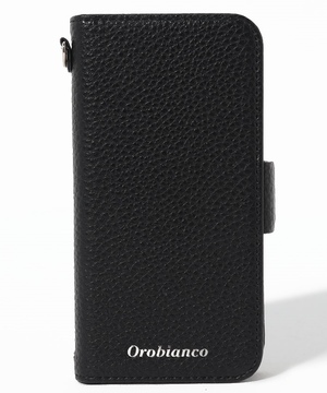 Orobianco X}zANZT[ BLACK "VN"PU Leather Book Type Case(iPhone 12 mini)