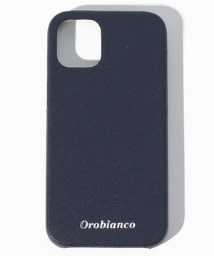 Orobianco スマホアクセサリー NAVY "サフィアーノ調"PU Leather Back Case(iPhone 12 mini)
