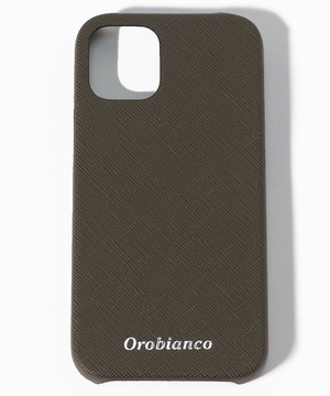 Orobianco スマホアクセサリー KHAKI "サフィアーノ調"PU Leather Back Case(iPhone 12 mini)
