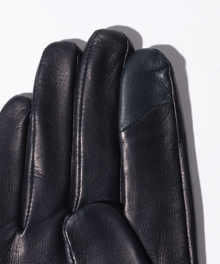 BLACK）タッチパネル対応イタリーシープスマートスタイル革手袋