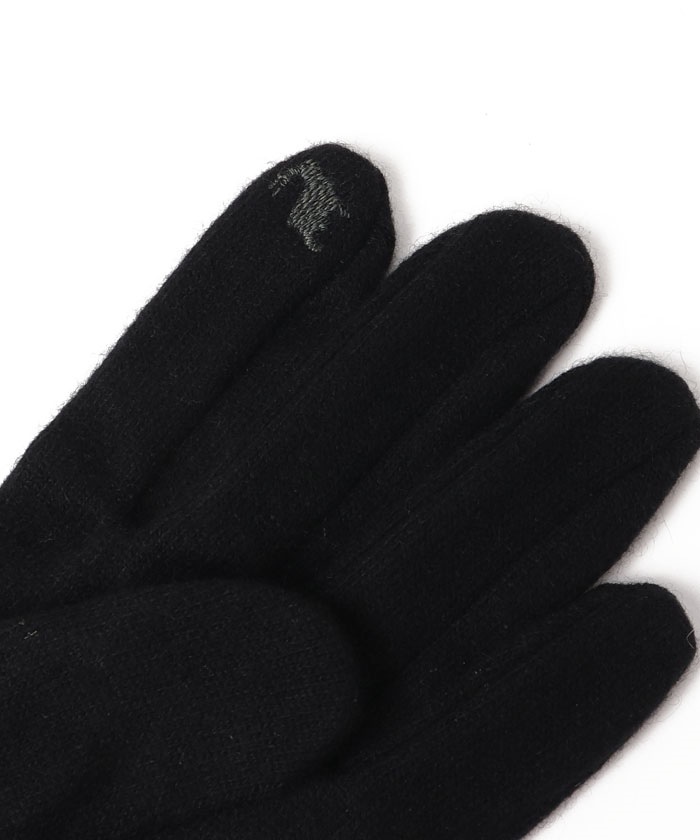 （BLACK）日本製タッチパネル対応カシミヤ100％手袋 - オロビアンコ