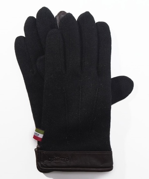 Orobianco 手袋 BLACK タッチパネル対応2重手仕様ジャージ手袋