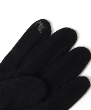 BLACK）日本製タッチパネル対応カシミヤ100％手袋 -｜手袋