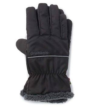 Orobianco 手袋 BLACK タッチパネル対応反射パイピング撥水加工リップタフタ手袋