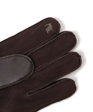 BLACK）ホック付外縫い掌スエード革手袋 -｜手袋｜オロビアンコ