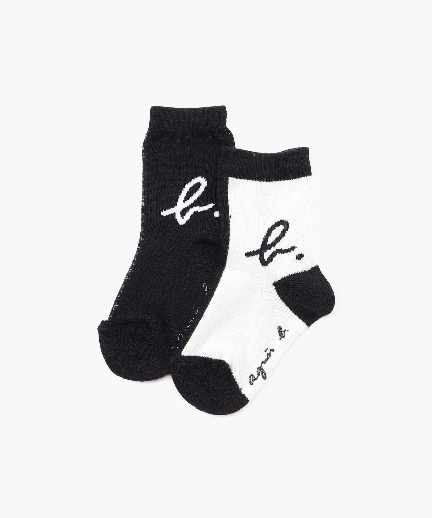 KE60 L CHAUSSETTE ベビー b.ロゴバイカラーソックス