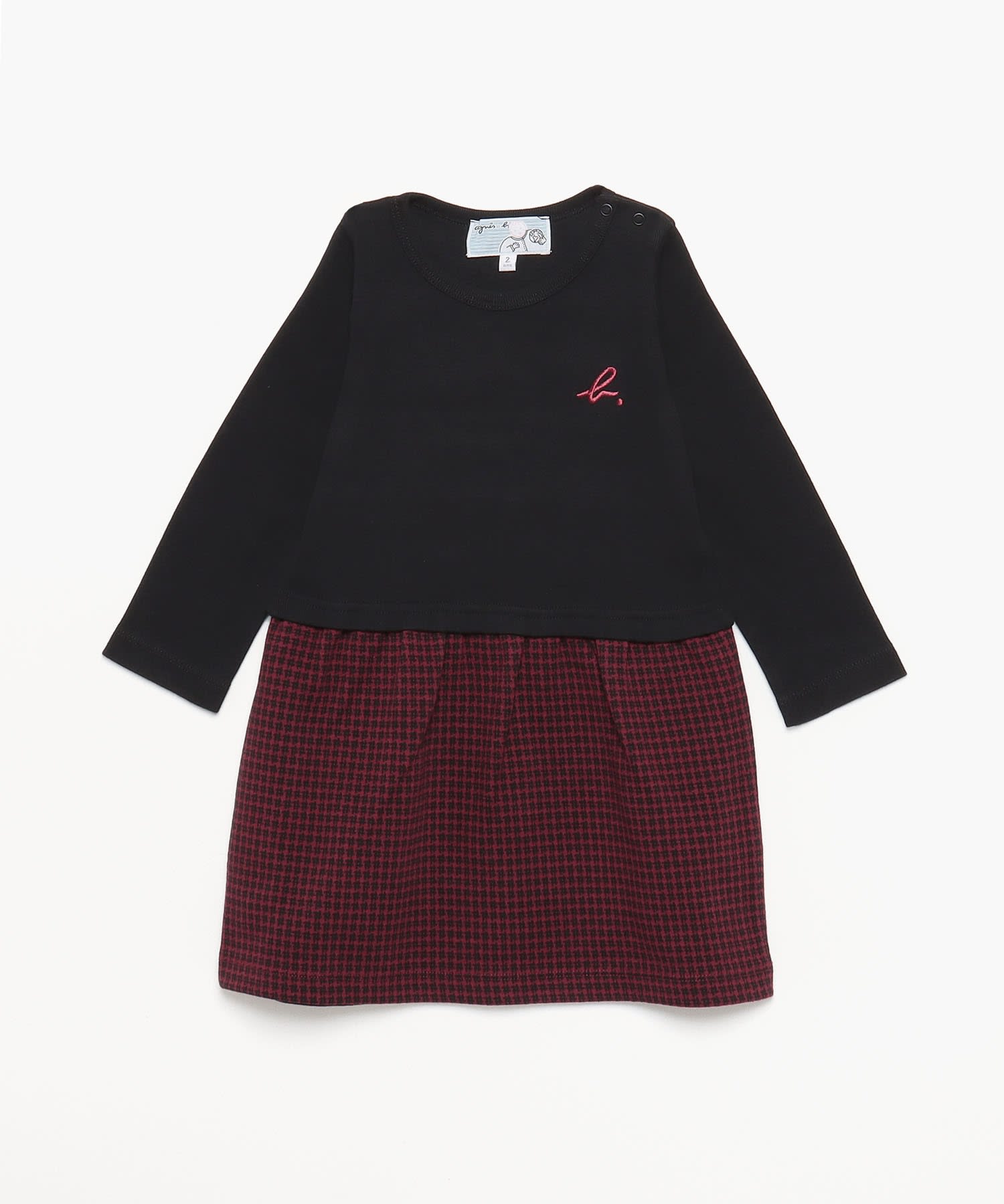 JGC8 L ROBE ベビー グラフチェックドッキングワンピース