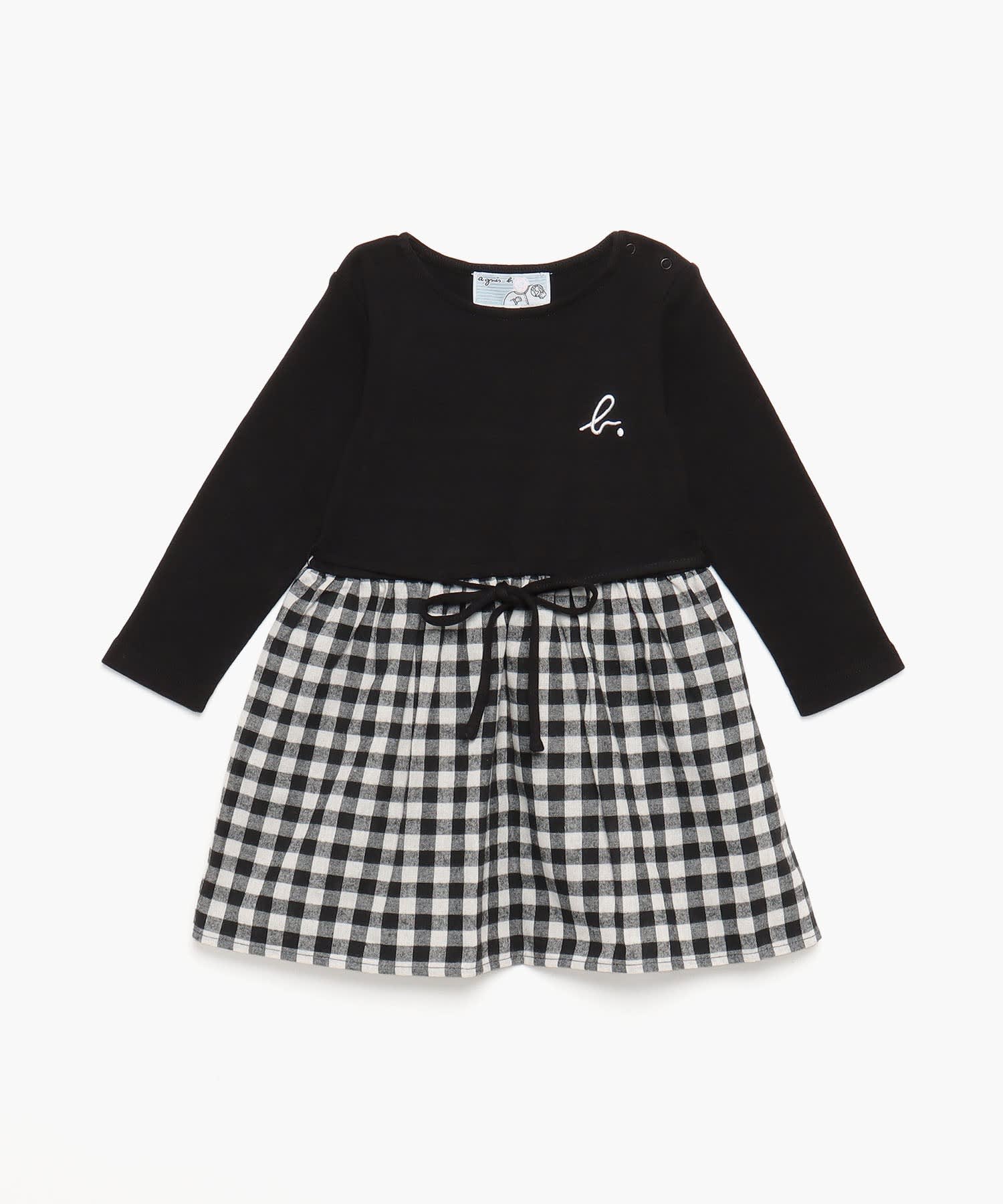 CAJ4 L ROBE ベビー ギンガムチェックドッキングワンピース