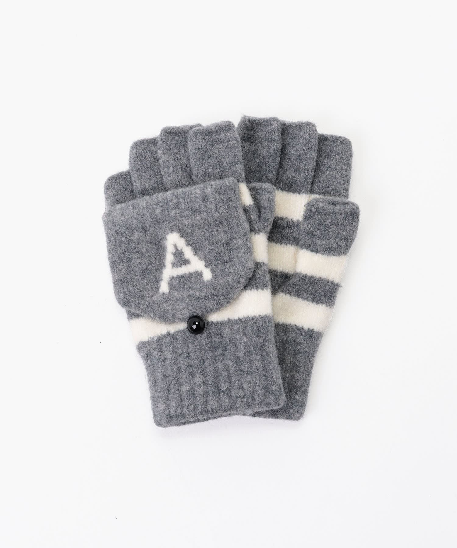 GQ74 E GANTS キッズ ABロゴストライプミトン