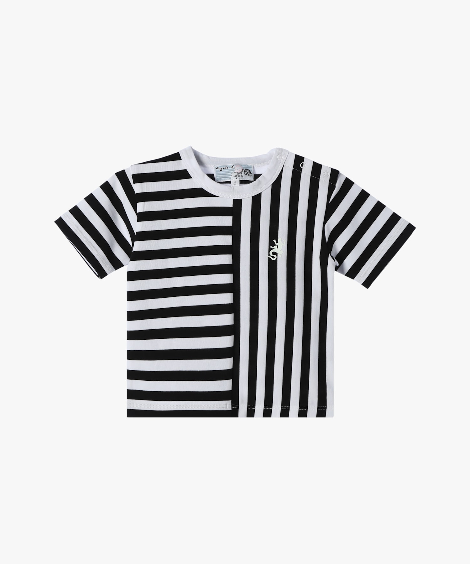 ベビー 細ボーダー コットン 半袖 Tシャツ Lezard