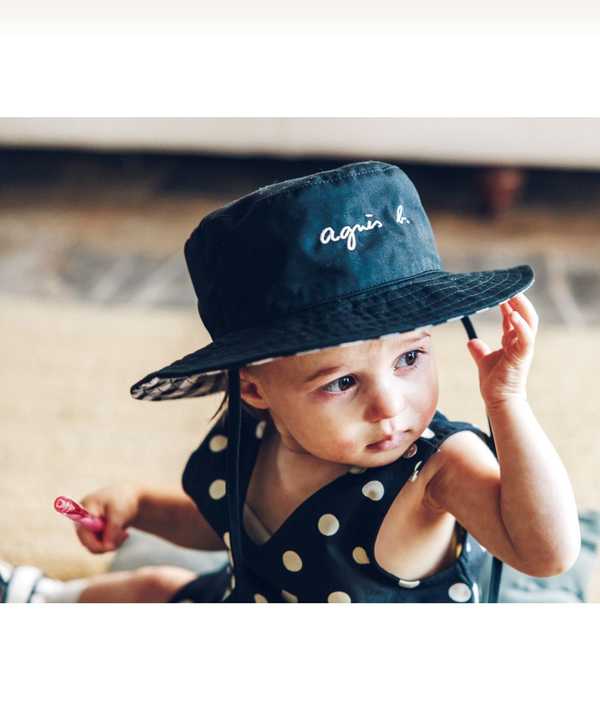 ベビー ロゴ刺繍 リバーシブルハット