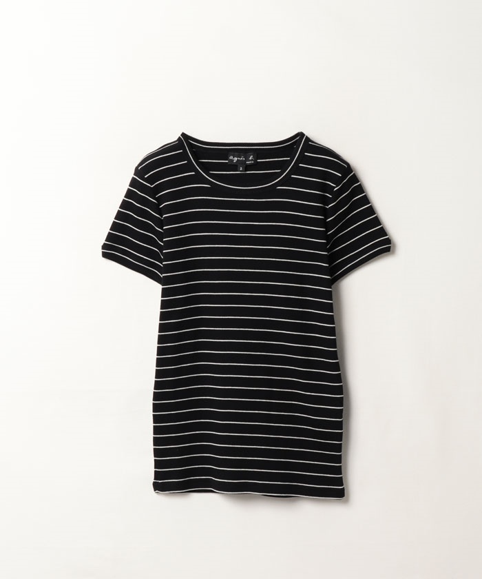 ボーダー 半袖 リブ Tシャツ "Be Bop"