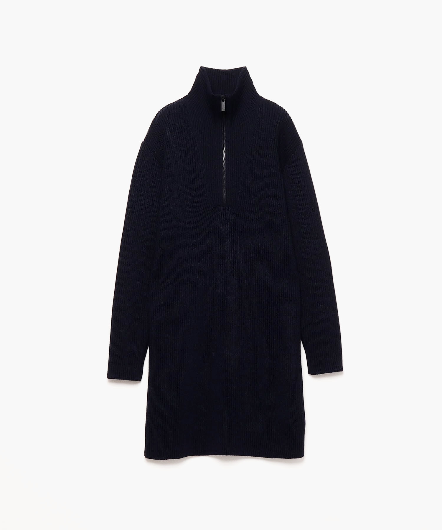 LW77 ROBE ジップアップ ハイネック リブニットワンピース