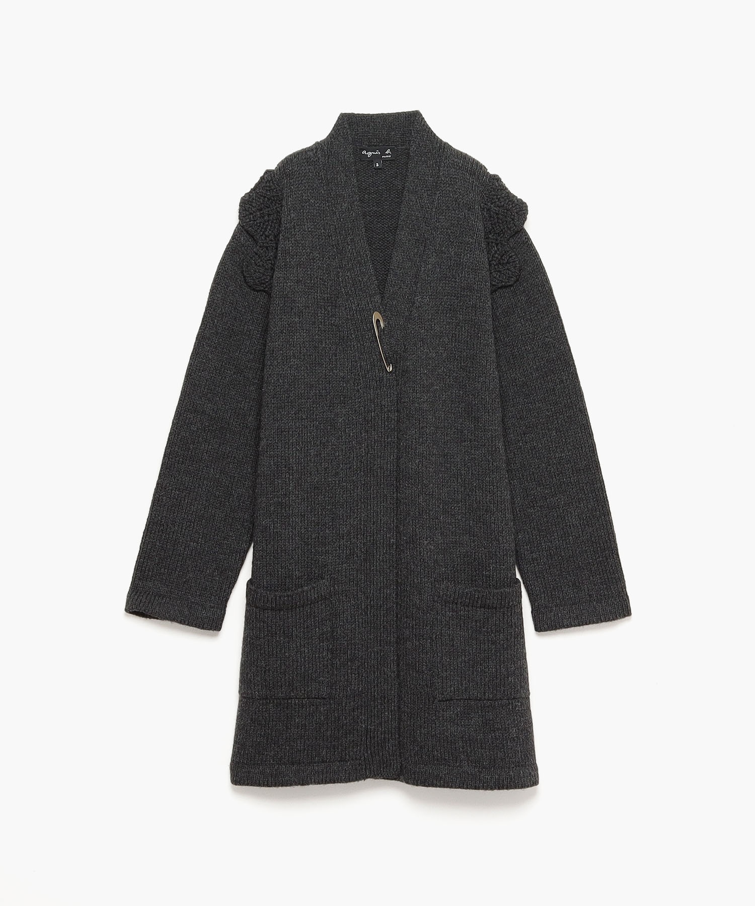 LM63 MANTEAU ショルダースカラップニットコート