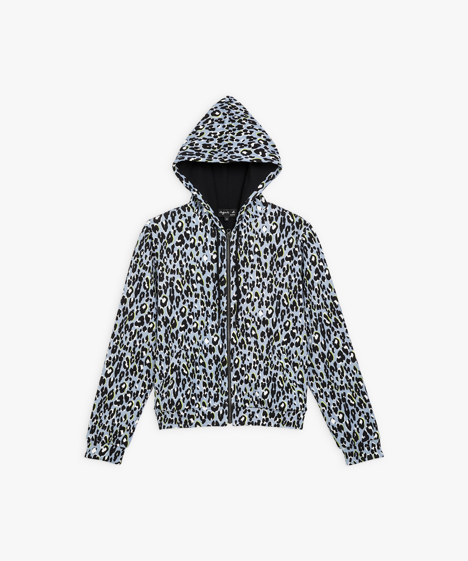 JGY7 VESTE レオパード柄ジップアップパーカー