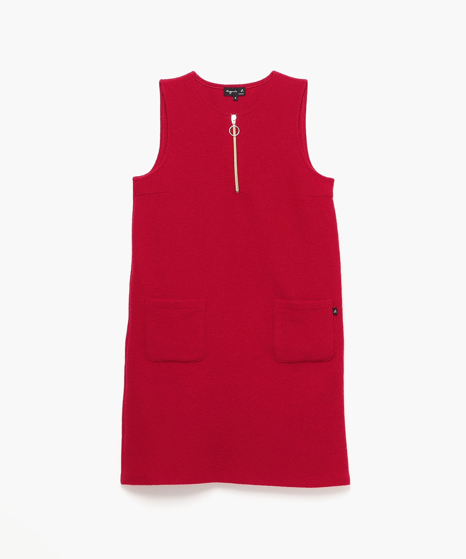 JW63 ROBE ハーフジップノンスリーブミニドレス
