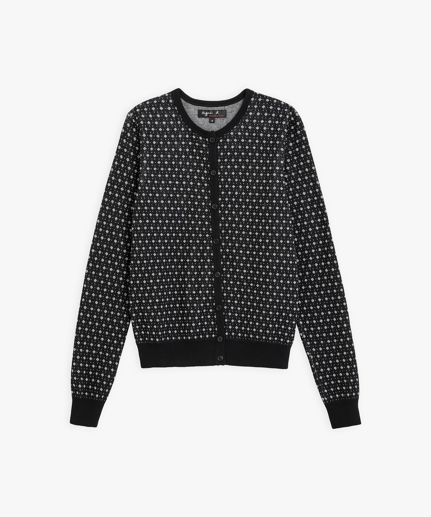 JHA2 CARDIGAN 幾何学パターンコットンカーディガン