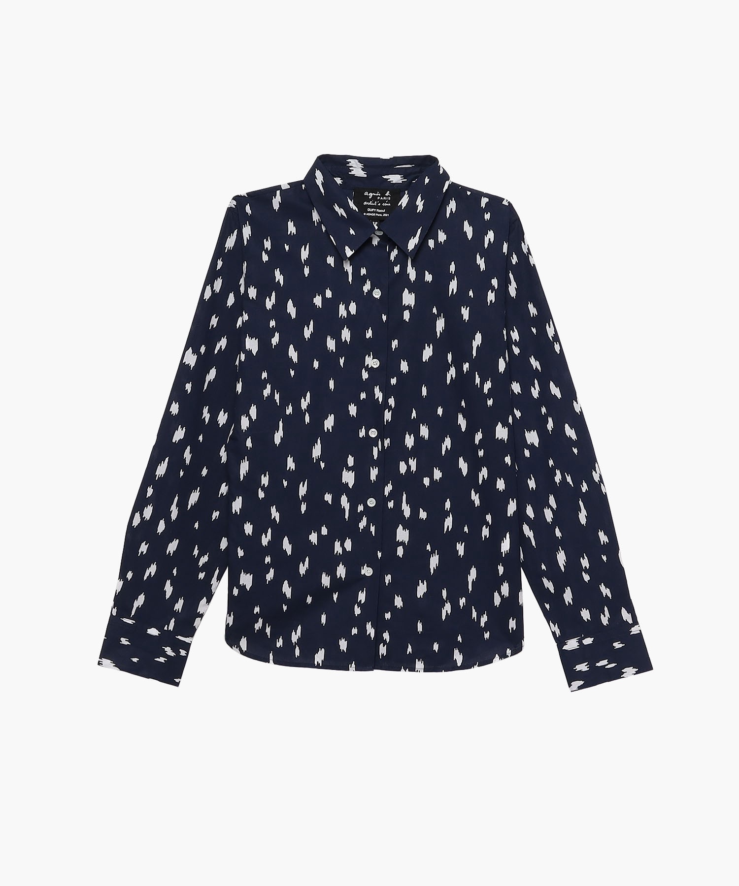 IQ40 CHEMISE ネイビーコットンブラウス