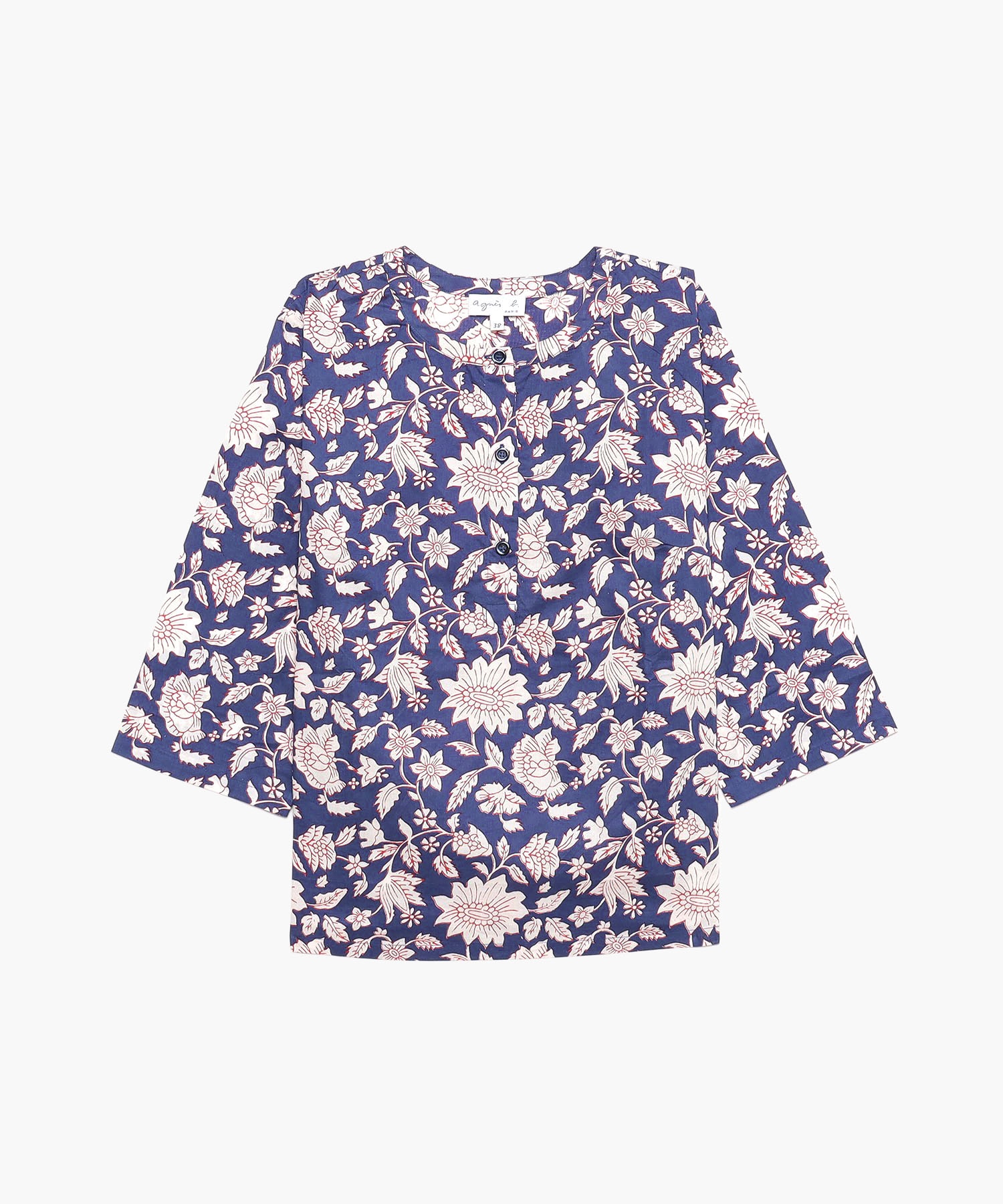 KI17 SHIRT フラワープリント チュニックシャツ