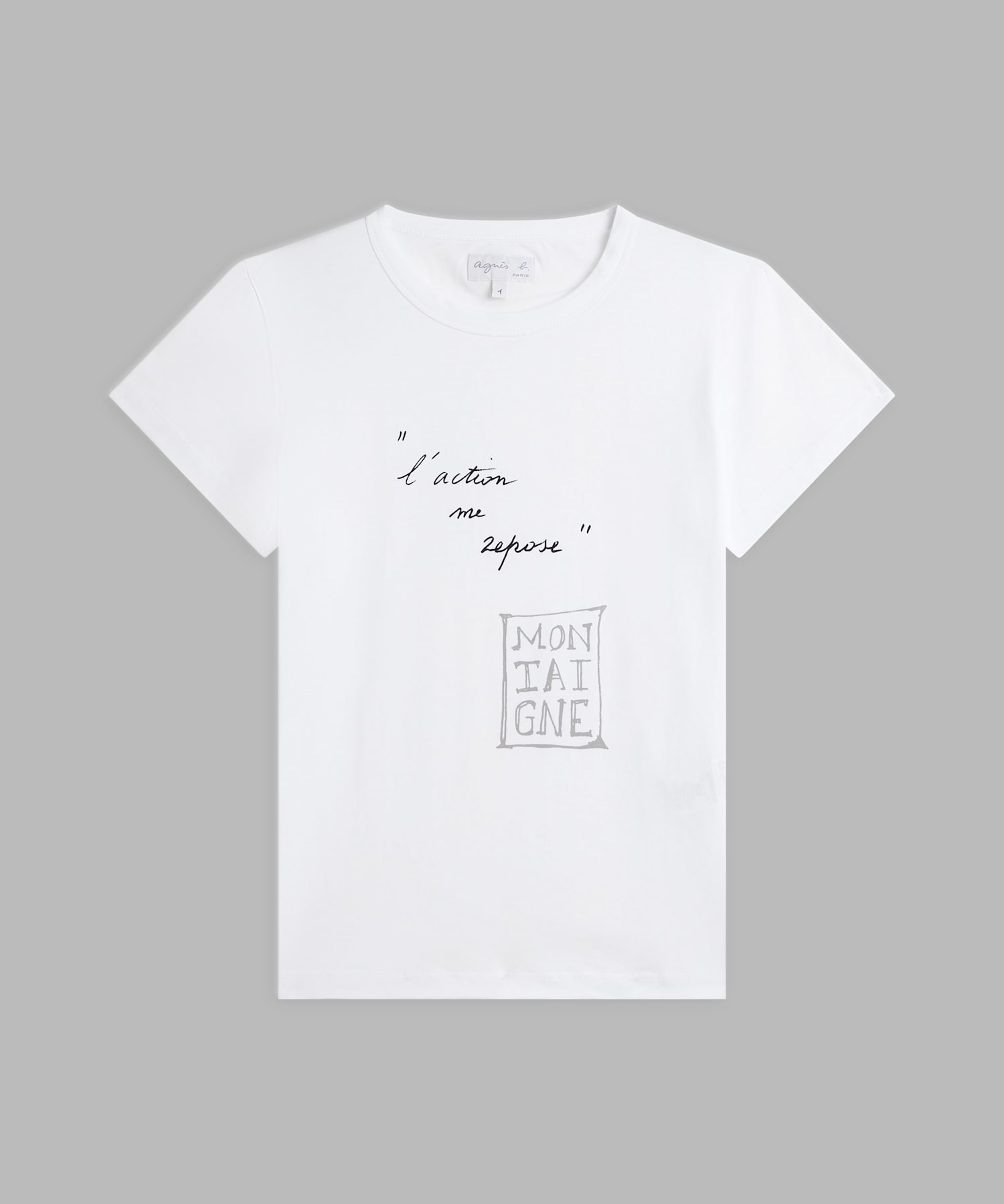 プリント オーガニックコットン 半袖 Tシャツ "L'action me repose"