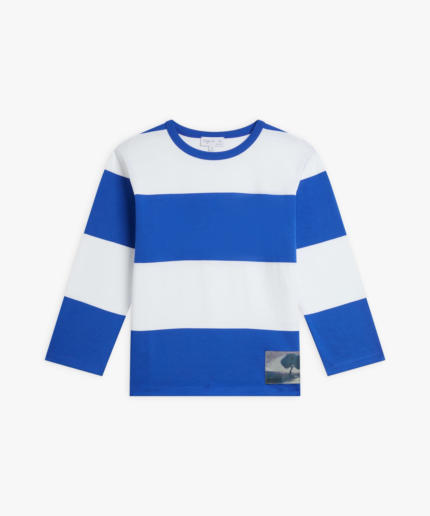 ボーダー コットン 7分袖 Tシャツ "Lil Cool"