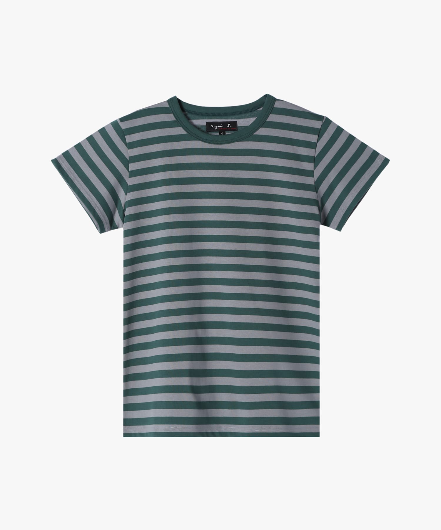 細ボーダー コットン 半袖Tシャツ "Brando"