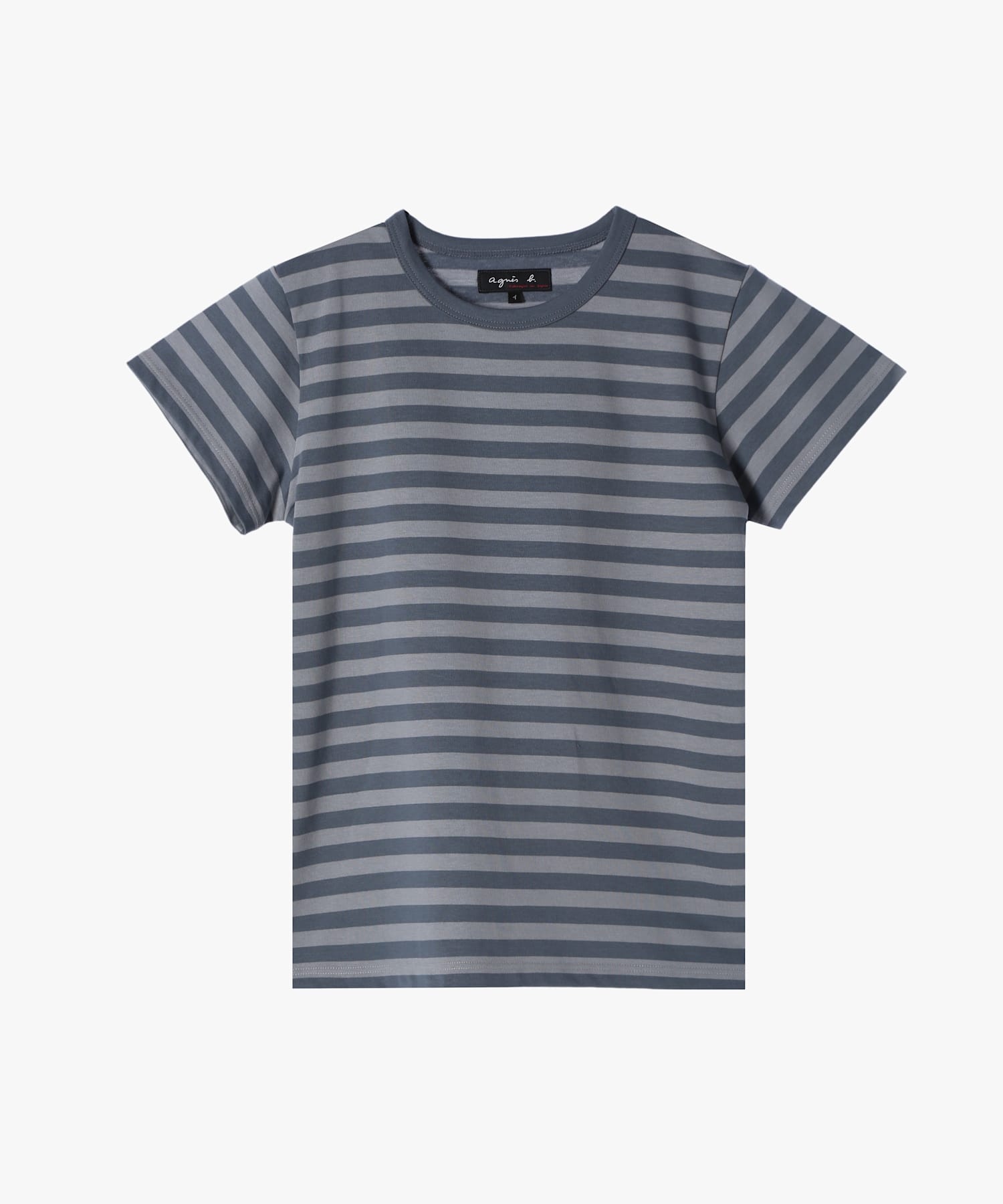 細ボーダー コットン 半袖Tシャツ "Brando"