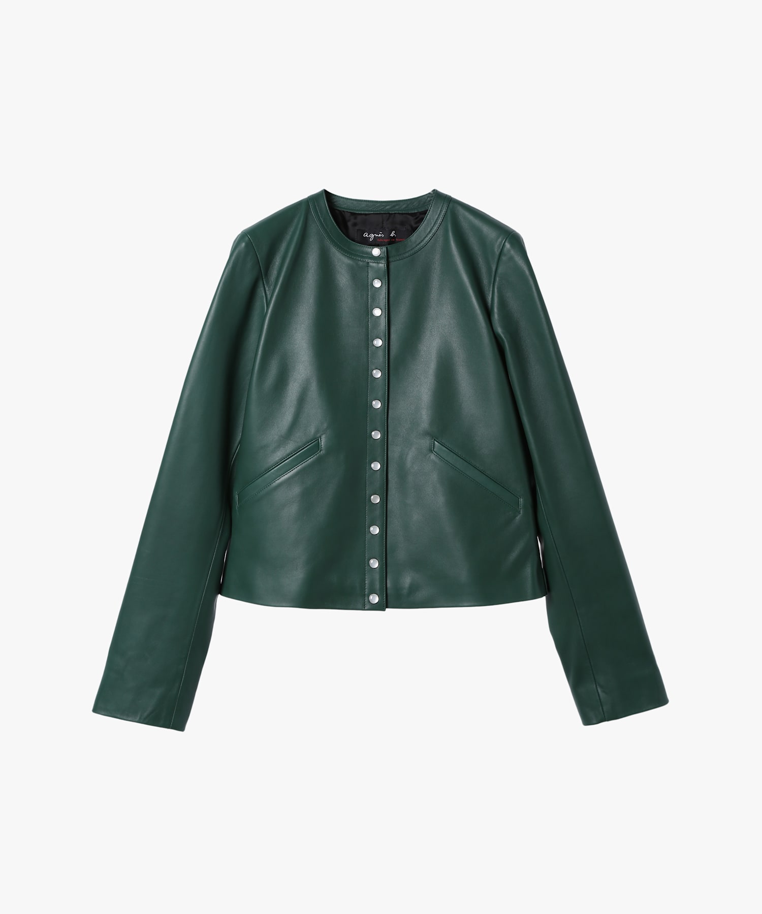 ラムスキン レザー 長袖 カーディガンプレッション