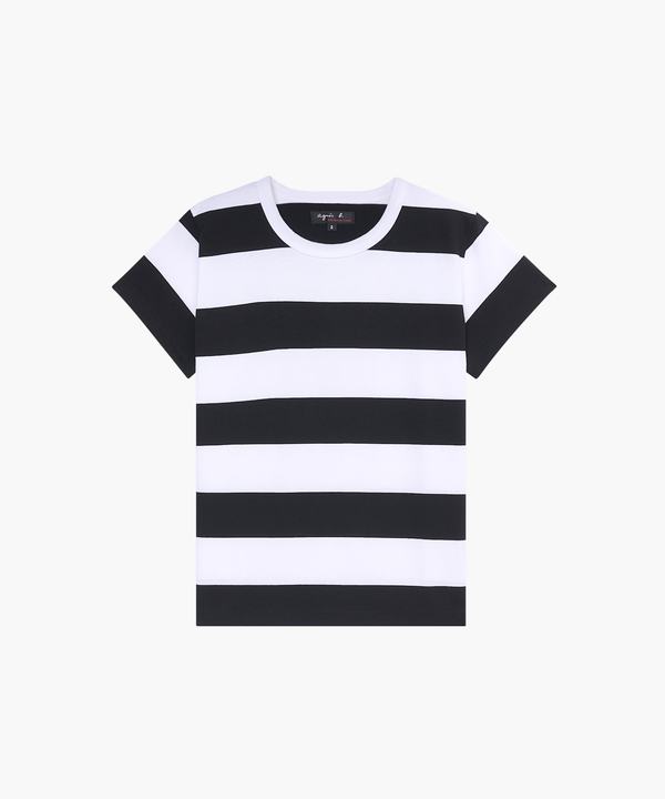 太ボーダー コットン 半袖Tシャツ "Brando"