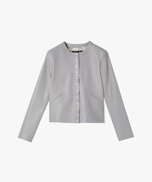 CU32 VESTE レザーカーディガンプレッション ｜agnès b. FEMME（ファム ...