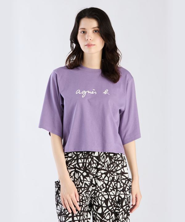 ロゴ コットン 五分袖 Tシャツ "Yoko"