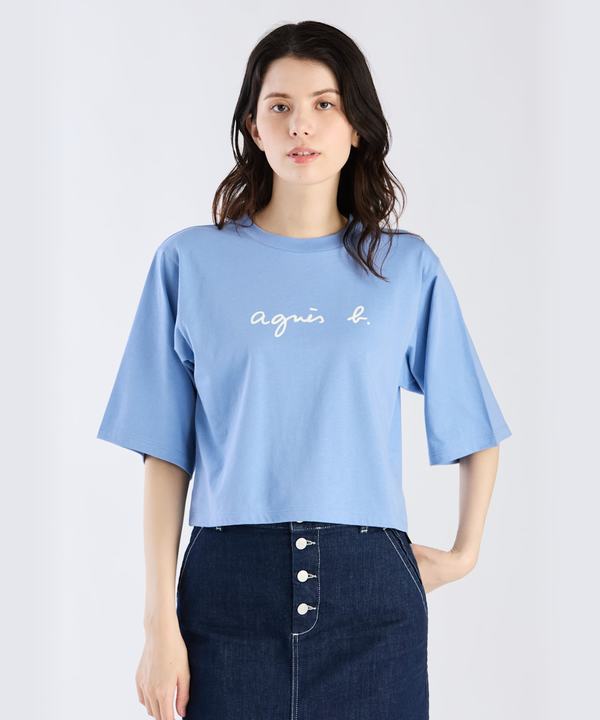 ロゴ コットン 五分袖 Tシャツ "Yoko"