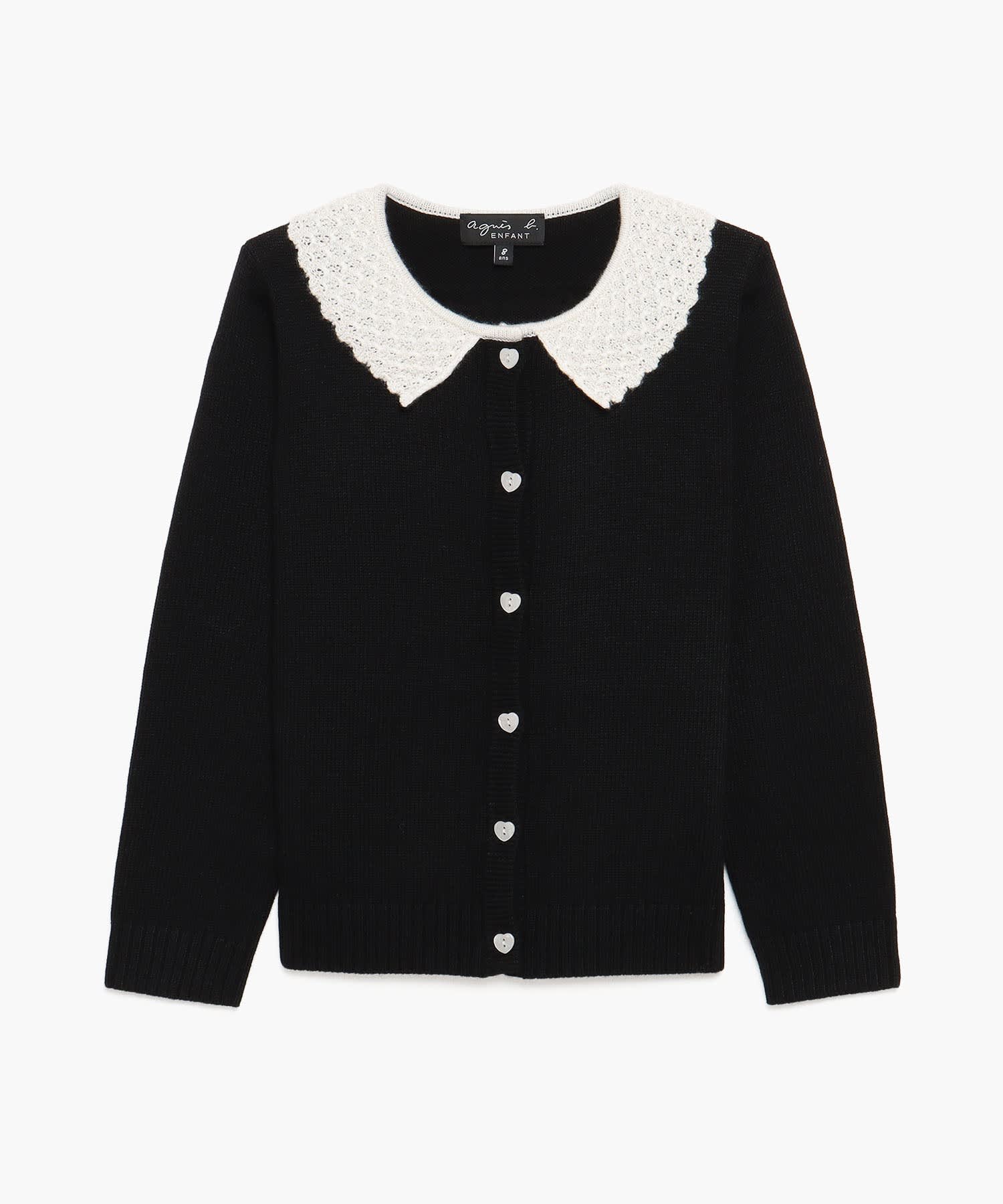LM61 E CARDIGAN キッズ レースカラーカーディガン