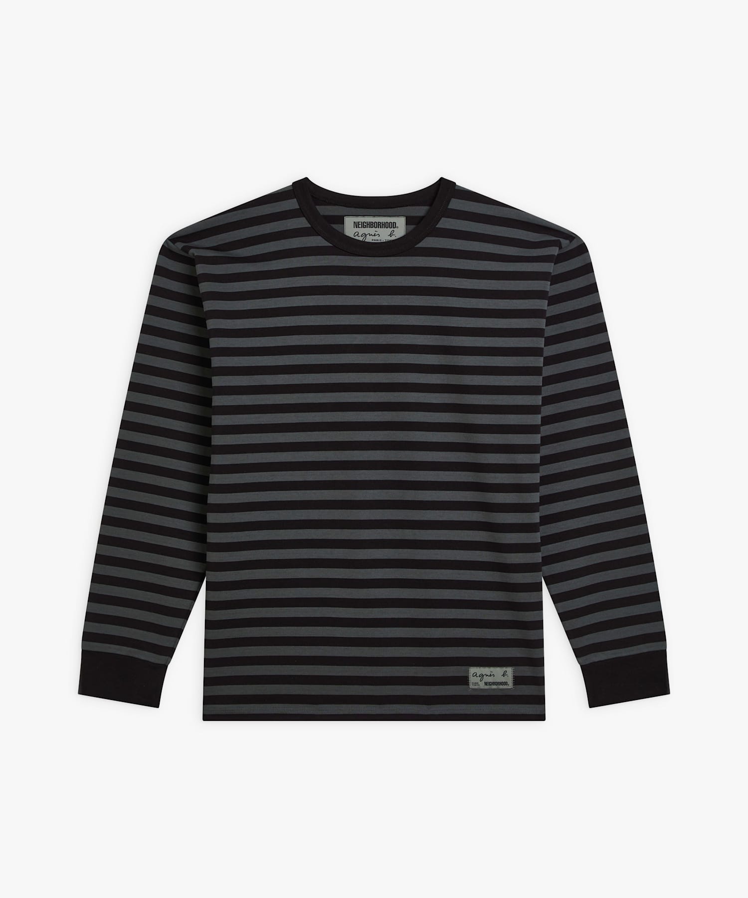 agnes b. x NH ボーダークルーネック 長袖Tシャツ