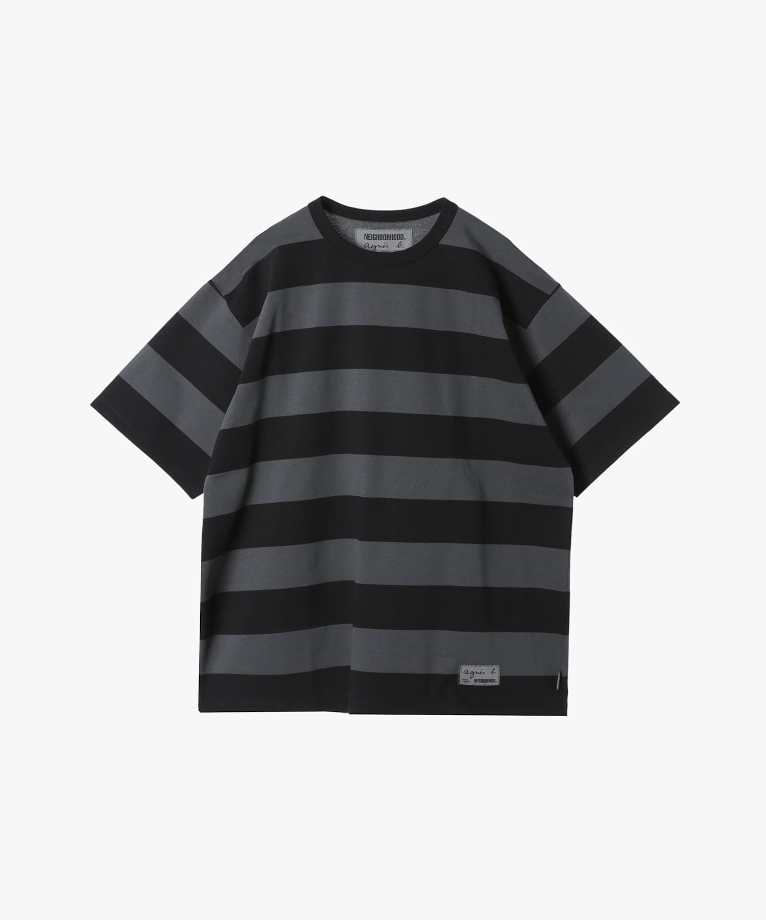 agnes b. x NH ボーダークルーネック 半袖Tシャツ