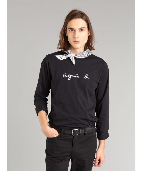 メンズ ロゴ コットン 長袖 Tシャツ "Coulos"