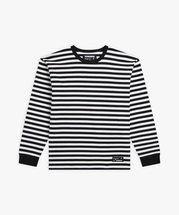 agnes b. x NH ボーダークルーネック 長袖Tシャツ