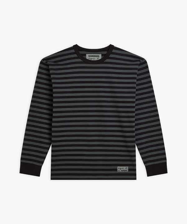 agnes b. x NH ボーダークルーネック 長袖Tシャツ