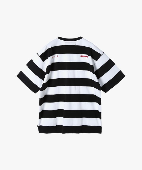 agnes b. x NH ボーダークルーネック 半袖Tシャツ