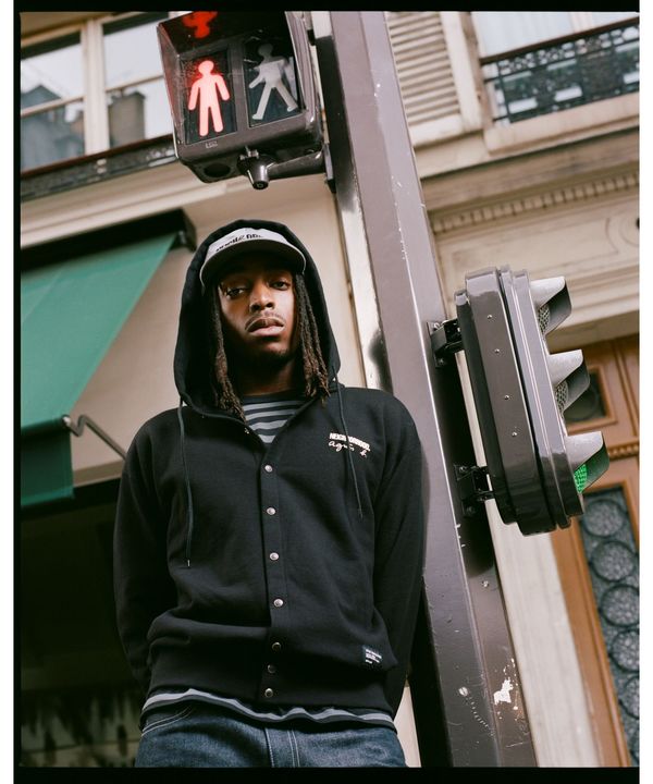 agnes b. x NH スウェットスナップフーディー