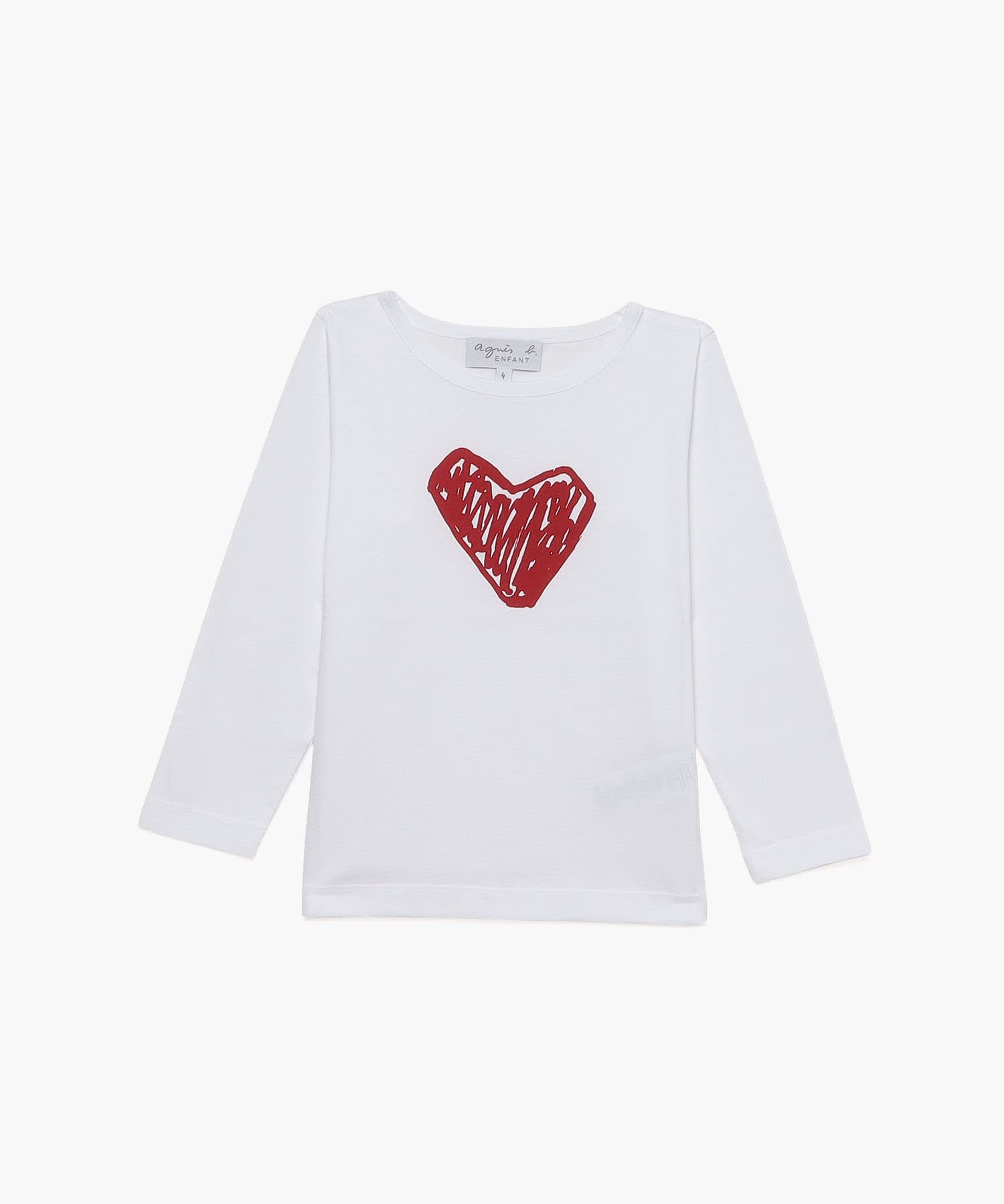 SDG6 E TS キッズ ハートプリントロングTシャツ