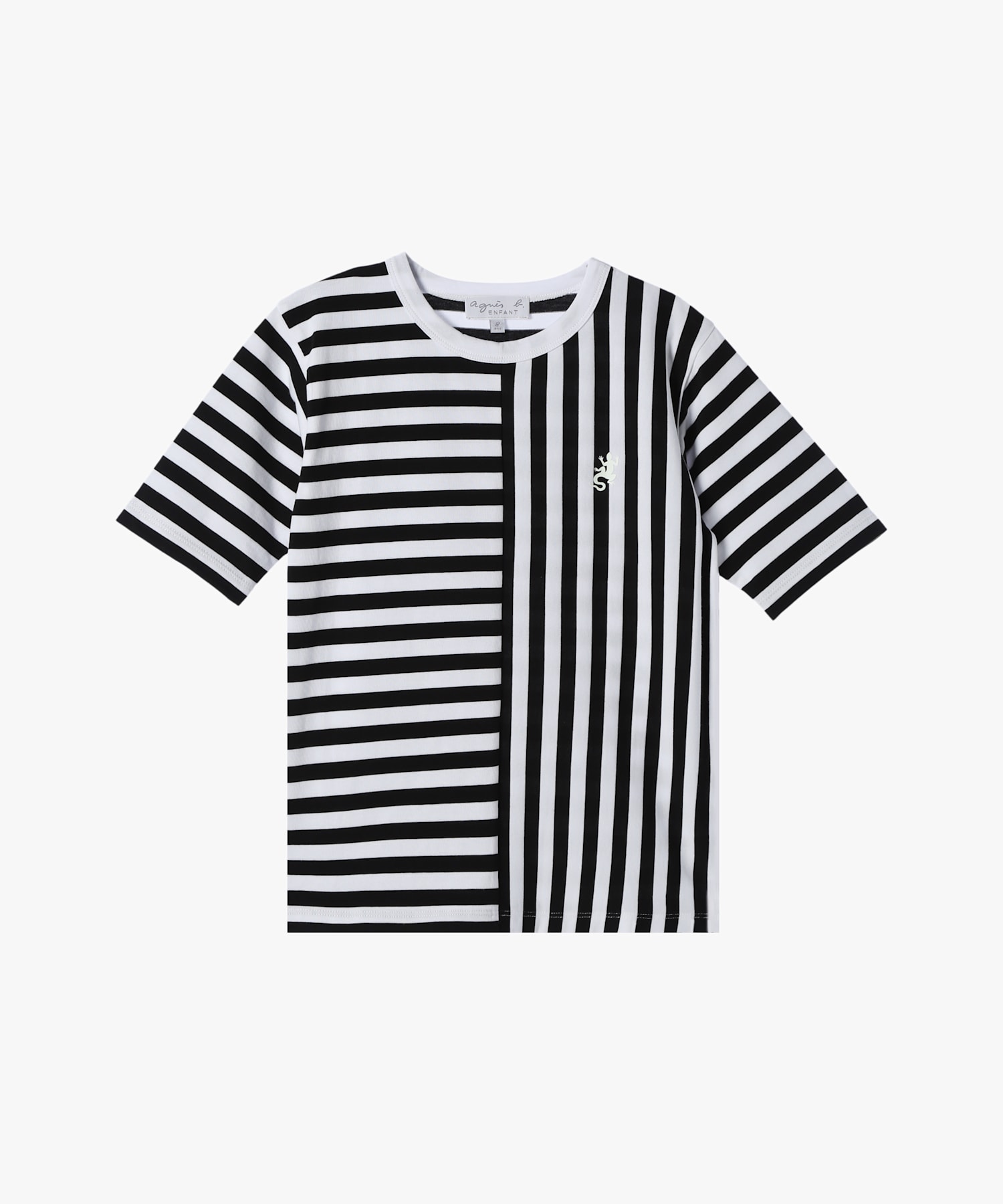 キッズ 細ボーダー コットン 半袖 Tシャツ Lezard