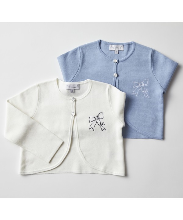 【Outlet】LS43 E BOLERO キッズ リボン刺繍ボレロ