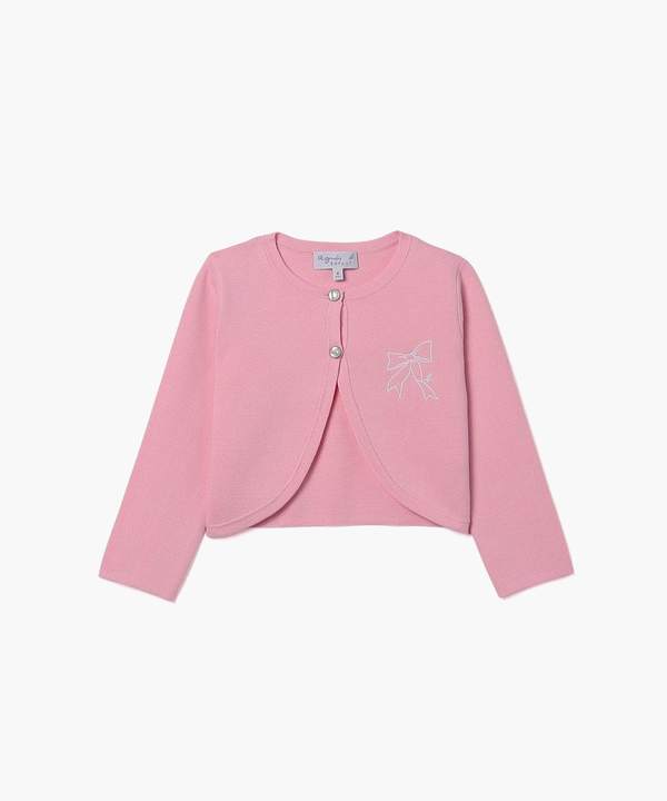 【Outlet】 LS43 E BOLERO キッズ リボン刺繍ボレロ