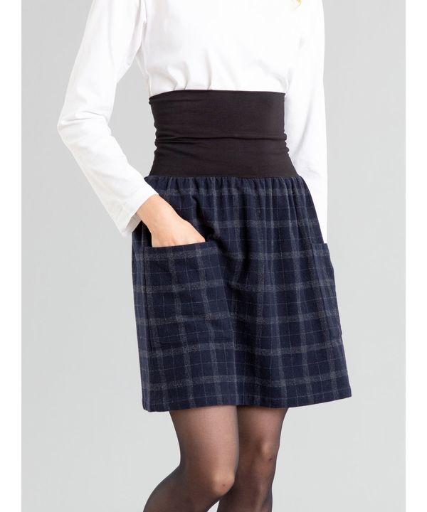 【Outlet】CAF8 JUPE  チェック柄ウールミニスカート