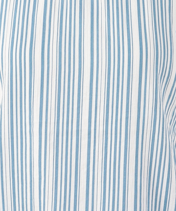 【Outlet】RJ37 HAUT ストライプノーカラーブラウス