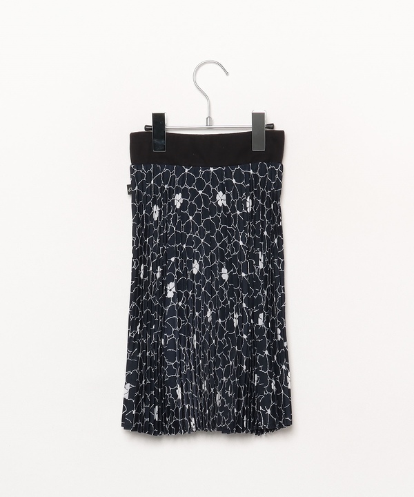 【Outlet】ICT9 E JUPE キッズ デシン フラワープリント プリーツスカート